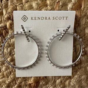 Kendra Scott Women’s Charlie Grace Silver Rhinestone Earrings NWT $80.00